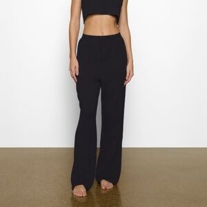 SKIMS COTTON FLEECE CLASSIC STRAIGHT LEG PANT S NWT Onyx